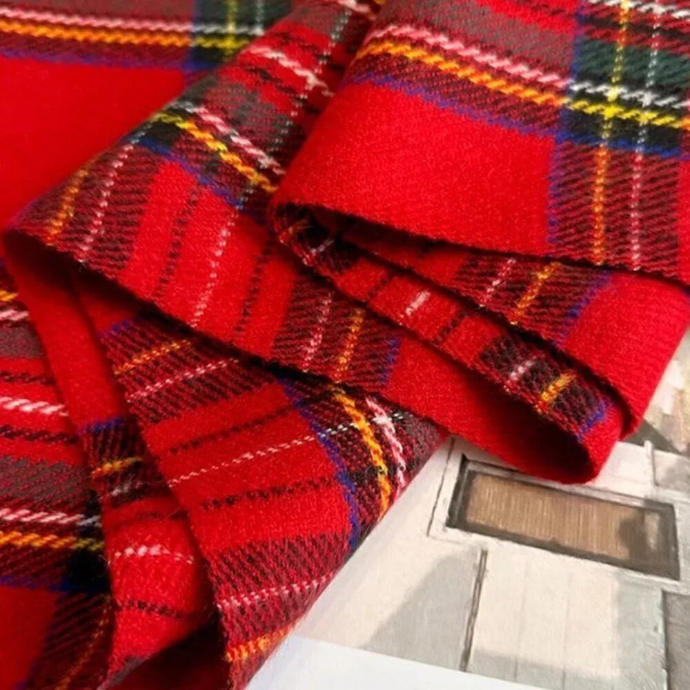 Red Collegiate Women's Plaid Faux Cashmere Scarf